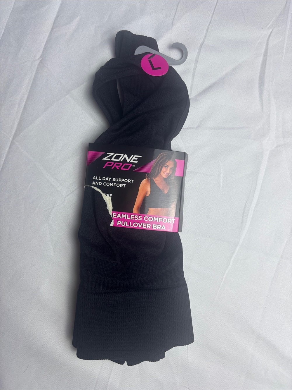 BNWT Zone Pro Black Seamless Comfort Pullover Bra. Size L (36)